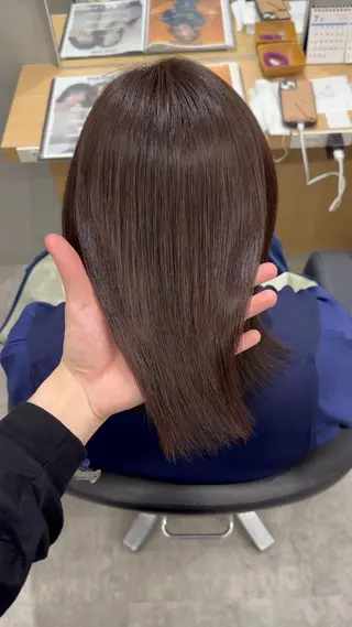 ミディアム 巻ける髪質改善🫧ハ イライト/永田汰伊智のヘアスタイル