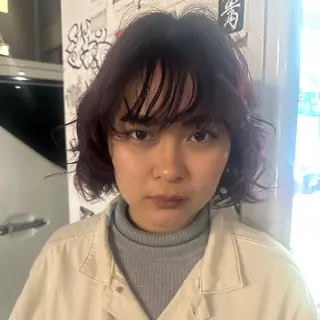 ミディアム カラー パーマ yume/ブリーチ/ ダブルカラー🦇のヘアスタイル