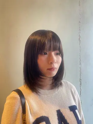 ミディアム 顔周りレイヤー☆ スパ☆石上遥楓のヘアスタイル