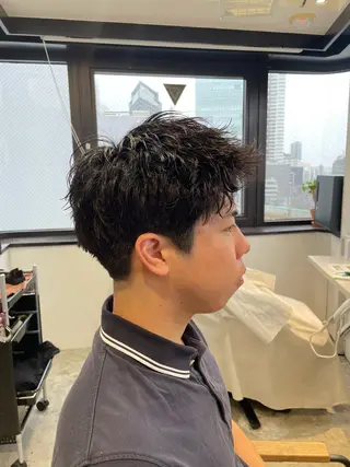 ショート パーマ メンズパーマ梅田 ・川副史晶のヘアスタイル