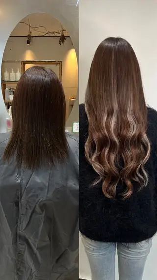 セミロング 野村 奈里亜のヘアスタイル