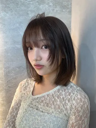 ミディアム カラー ✨縮毛矯正/透明感 カラー/芦川優磨のヘアスタイル