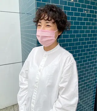 ショート カラー パーマ ヘアアレンジ メンズ キッズ ネイル マツエク・マツパ パーマスタイル🔅 sayacaのヘアスタイル