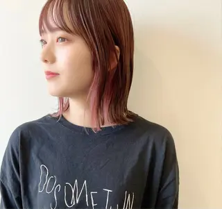 セミロング カラー 上原 隼のヘアスタイル