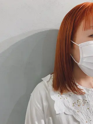 セミロング カラー ボブパーマコテ巻き風 パーマNo1深江秀平のヘアスタイル