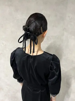 ロング カラー ヘアアレンジ mana 暖色カラーカットのヘアスタイル