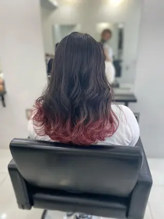 ロング カラー レイヤーカット 赤み消し　店長/大和のヘアスタイル