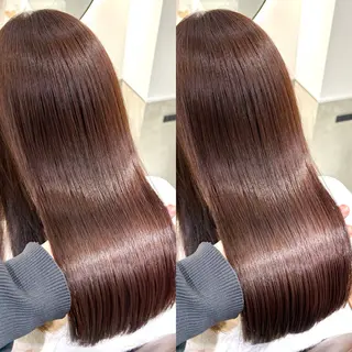 セミロング カラー 髪質改善 縮毛矯正/ レイヤーカット/本木のヘアスタイル