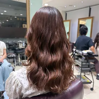 セミロング パーマ 韓国風パーマ🌿コテ 巻き風パーマ/るいのヘアスタイル