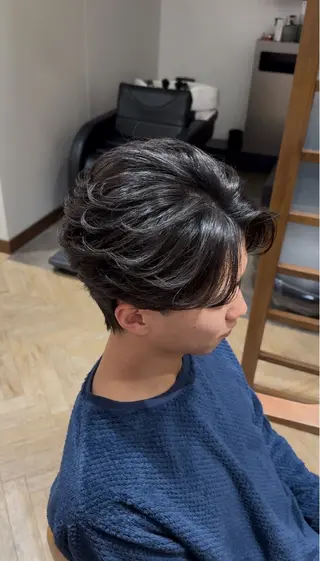 ショート メンズ メンズ特化/フェザー パーマ 和哉のヘアスタイル