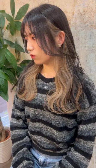 セミロング 心斎橋なんば 大野竜輝のヘアスタイル