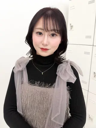 ミディアム カラー ヘアアレンジ 縮毛矯正🤍 盛れるボブ/ひかりのヘアスタイル
