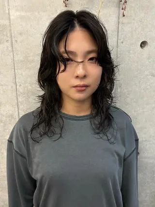 ミディアム パーマ 似合わせカット レイヤー/ボブのヘアスタイル