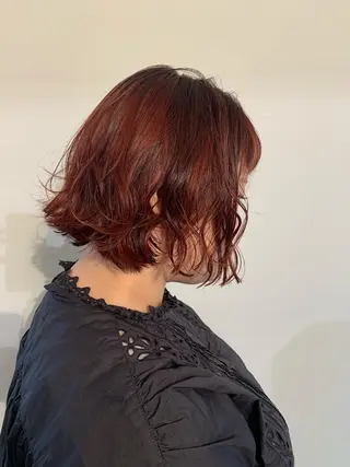 ミディアム カラー パーマ ヘアアレンジ 加藤 綾華のヘアスタイル