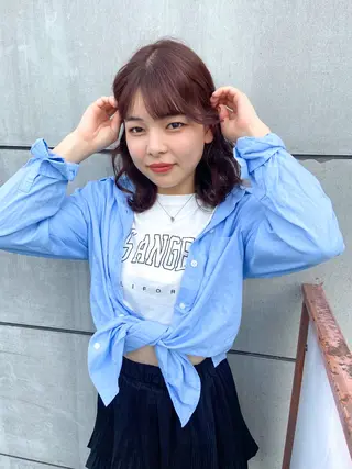 ミディアム カラー パーマ ヘアアレンジ 🌼似合わせのプロ 心斎橋/rena🌼のマツエク・マツパデザイン
