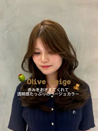 セミロング カラー 柔らかい縮毛矯正 Yu🫧銀座🩶のヘアスタイル