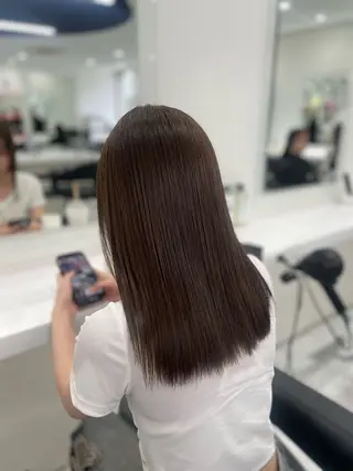 ロング カラー ラベンダー💜 グレージュ🩶のヘアスタイル