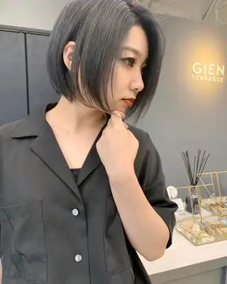 カラー ボブ/パーマ 村中　仁人のヘアスタイル