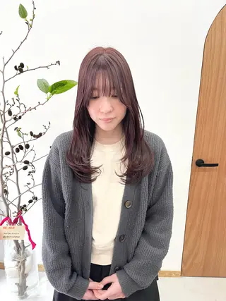 セミロング カラー ヘアアレンジ ena/ブリーチなし 透明感・レイヤー🎀のヘアスタイル
