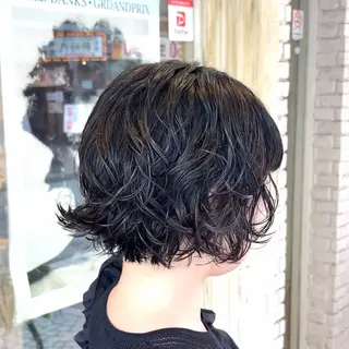 ミディアム パーマ 横浜パーマ🌐ボブ✨ 暖色カラーもえかのヘアスタイル