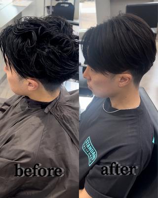 メンズ 曲がる縮毛矯正 LIBER 　岩名のヘアスタイル