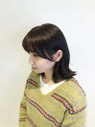 ミディアム カラー 髪質改善/顔まわり 石原のヘアスタイル