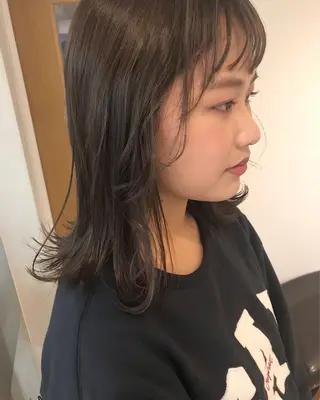 セミロング カラー クニモトハルナ ボブ/柔らかカラーのヘアスタイル
