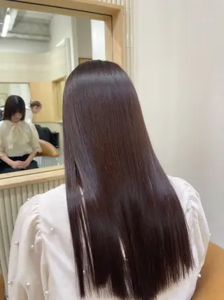 ロング 蜂須賀🐝縮毛矯正 ストレートパーマのヘアスタイル