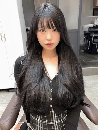 ロング 韓国風レイヤー ショート/犬塚 優介のヘアスタイル