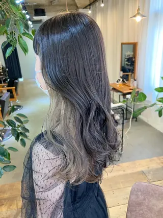セミロング カラー ブリーチなしカラー 🌿脇黒丸 彩のヘアスタイル