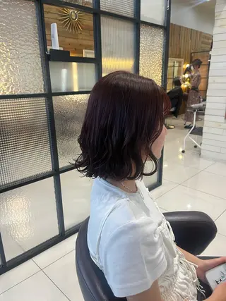 カラー らいむ/レイヤー/ /イヤリングカラーのヘアスタイル