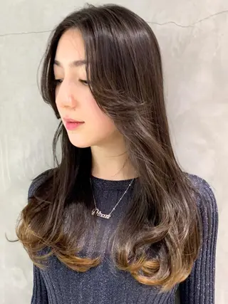 セミロング カラー パーマ ヘアアレンジ ITbyALBUM 中野店のヘアスタイル