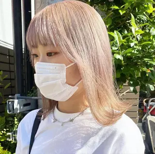 ミディアム カラー ヘアアレンジ 福岡似合わせレイヤー /ウルフ/ハイトーンのヘアスタイル