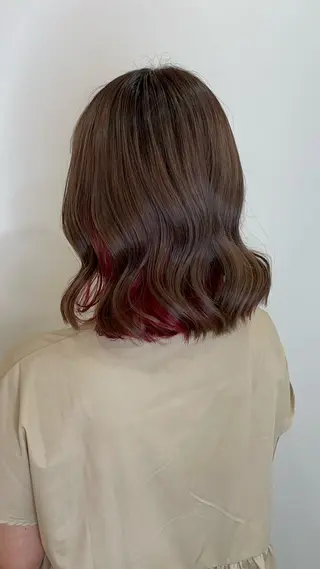 ミディアム カラー ヘアアレンジ 具志堅 良のヘアスタイル