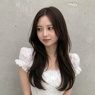 ロング カラー 盛れる顔まわりカット 髪質改善/渋谷/れんのヘアスタイル