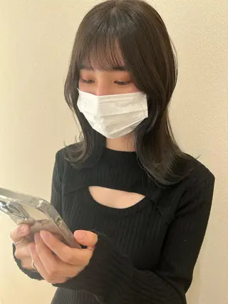 ミディアム カラー 外国人対応 佐久間のヘアスタイル