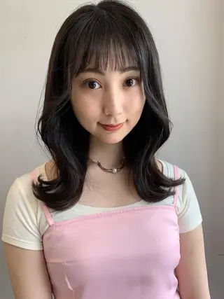 ミディアム カラー 透明感カラー✂︎ /縮毛矯正/YUKAのヘアスタイル