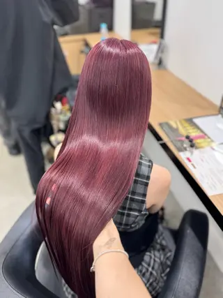 セミロング カラー ヘアアレンジ 🤍淡色ピンク&ラベ ンダーYUKI🤍のヘアスタイル