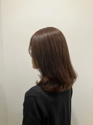ミディアム 平松 里穗のヘアスタイル