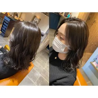 カラー 🩵盛れる顔周り/ 艶カラーemi🩵のヘアスタイル
