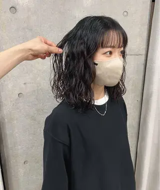 ミディアム パーマ 後藤 明香里のヘアスタイル
