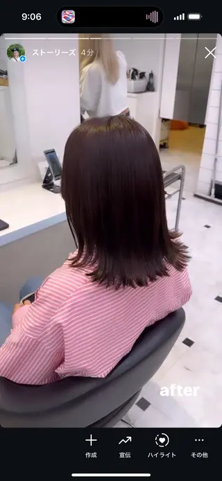 セミロング カラー 🤎モテ髪&透明感 ミルクティー🥣🤎のヘアスタイル