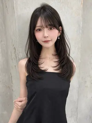 ロング 顔周り\エクステ\ 透明感カラー\まりんのヘアスタイル
