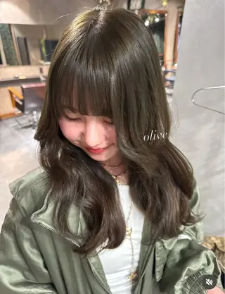 セミロング カラー パーマ 心斎橋美容室 Junのヘアスタイル