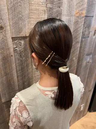 セミロング カラー ヘアアレンジ letterby novel はるみのヘアスタイル