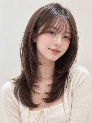 ロング ⚡️下園あゆむ⚡️ レイヤーウルフ/韓国のヘアスタイル