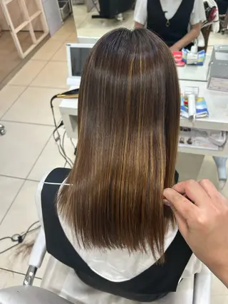 セミロング 【髪質改善カラー】 瀧田嵐士🇰🇷のヘアスタイル
