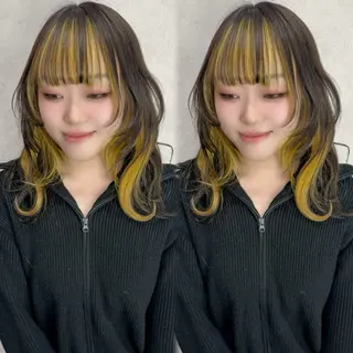 セミロング カラー Rin♡透明感ピンク 🎀白肌ラベンダーのヘアスタイル