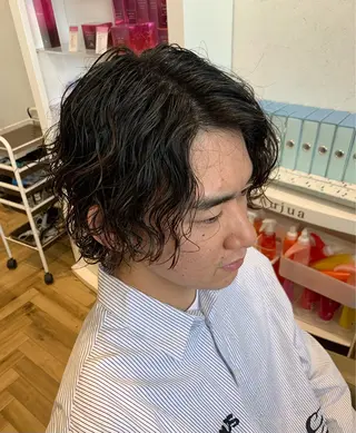 ミディアム メンズ Mika/ SOiL岡崎/モデルのヘアスタイル