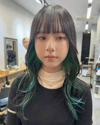 ロング カラー 縮毛矯正/髪質改善 インナーカラーせいぎのヘアスタイル